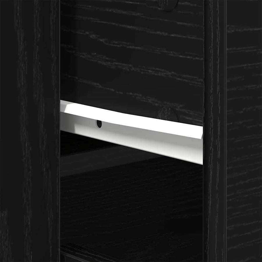 Sideboard Black Oak 80 x 33 x 70 cm Engineered Wood