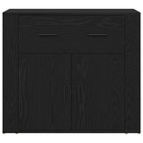 Sideboard with Drawer Black Oak 80 x 33 x 70 cm Engineered Wood