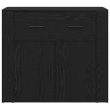 Sideboard with Drawer Black Oak 80 x 33 x 70 cm Engineered wood - Rear View