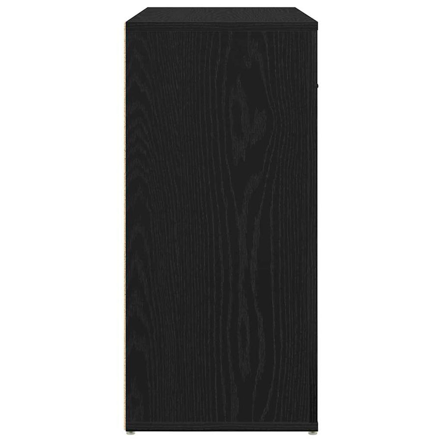 Sideboard Black Oak 80 x 33 x 70 cm Engineered Wood