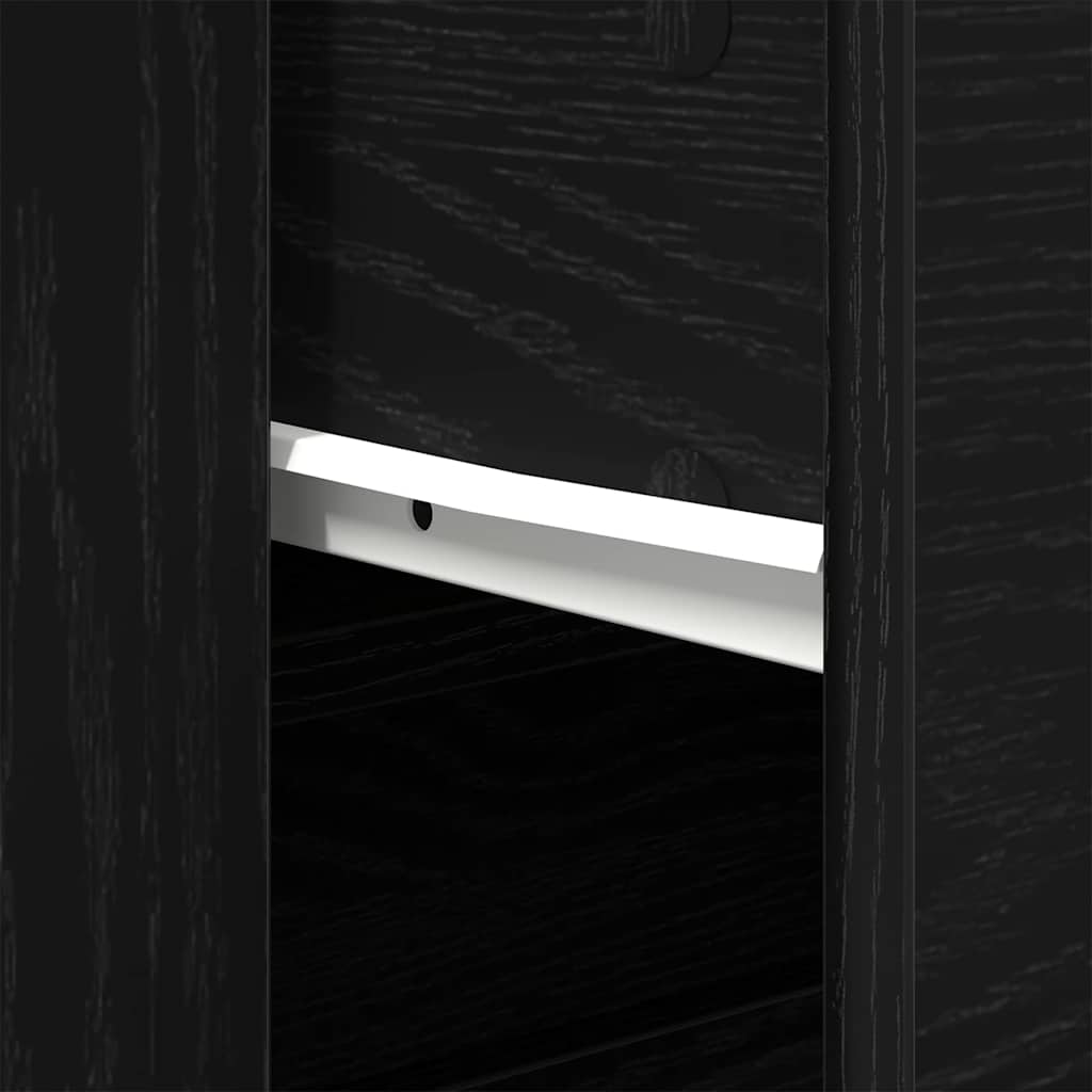 Sideboard with Drawer Black Oak 80 x 33 x 70 cm Engineered Wood