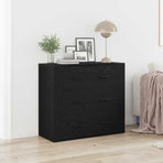 Sideboard Black Oak 80 x 33 x 70 cm Engineered Wood