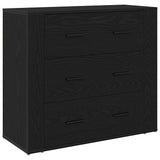 Sideboard with Drawer Black Oak 80 x 33 x 70 cm Engineered Wood