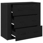 Sideboard Black Oak 80 x 33 x 70 cm Engineered Wood