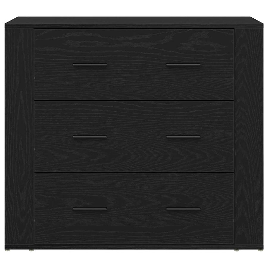 Sideboard Black Oak 80 x 33 x 70 cm Engineered Wood