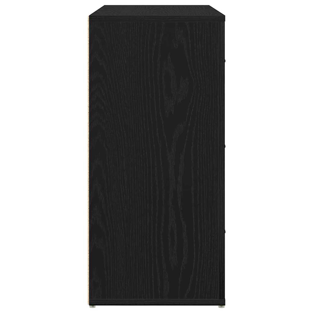 Sideboard with Drawer Black Oak 80 x 33 x 70 cm Engineered Wood