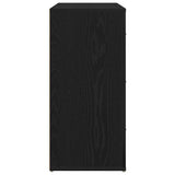 Sideboard with Drawer Black Oak 80 x 33 x 70 cm Engineered Wood - Low Angle