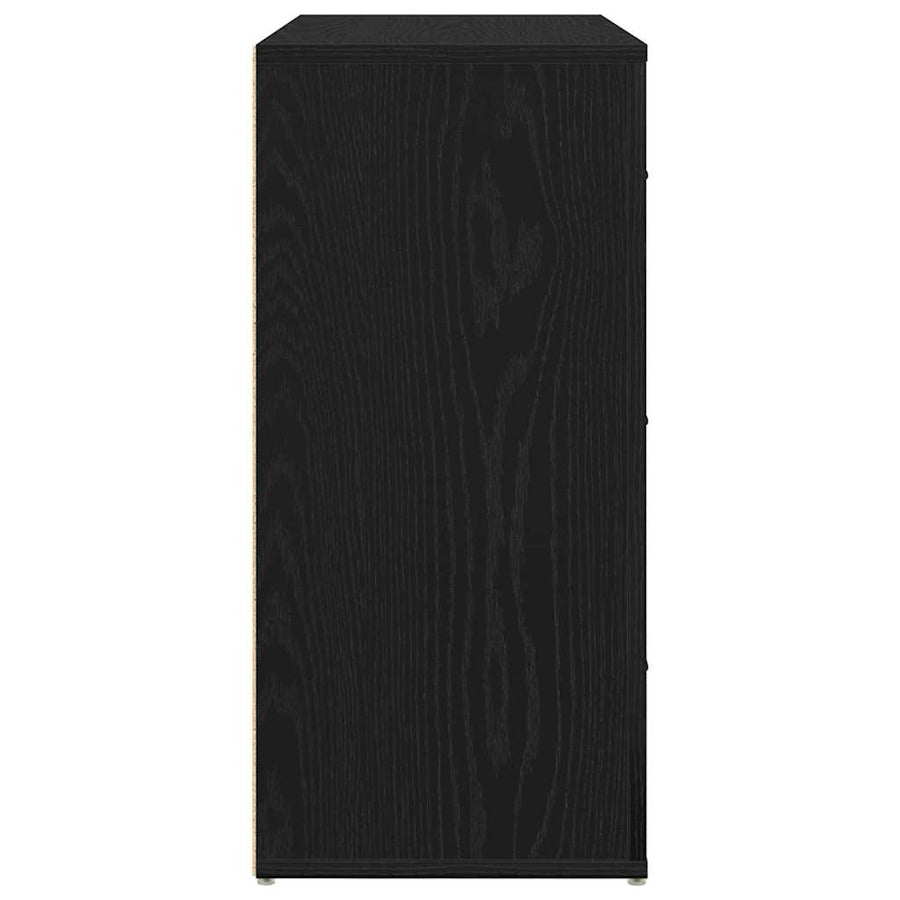 Sideboard Black Oak 80 x 33 x 70 cm Engineered Wood