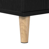 Bathroom Cabinet Black Oak 30 x 30 x 190 cm Engineered Wood