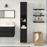 Bathroom Cabinet Black Oak 30 x 30 x 190 cm Engineered Wood - Top-Down View