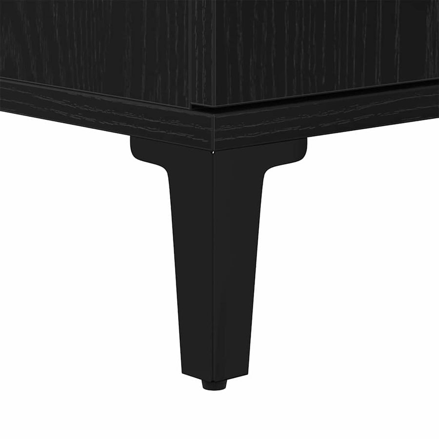 Bathroom Cabinet Black Oak 30 x 30 x 190 cm Engineered Wood