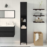 Bathroom Cabinet Black Oak 30 x 30 x 190 cm Engineered Wood - Top-Down View