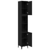 Bathroom Cabinet Black Oak 30 x 30 x 190 cm Engineered Wood - 45-Degree Angle