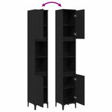 Bathroom Cabinet Black Oak 30 x 30 x 190 cm Engineered Wood - Extra Image
