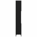Bathroom Cabinet Black Oak 30 x 30 x 190 cm Engineered Wood - Low Angle