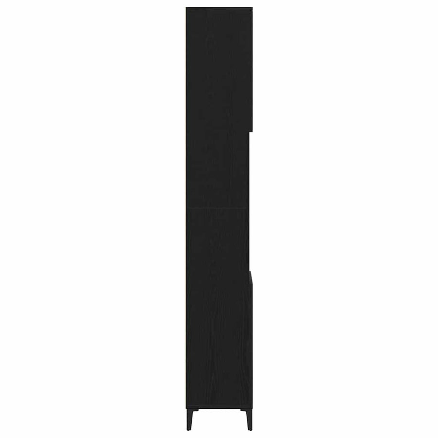 Bathroom Cabinet Black Oak 30 x 30 x 190 cm Engineered Wood