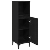 Bathroom Cabinet Black Oak 30 x 30 x 100 cm Engineered Wood - 45-Degree Angle