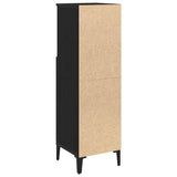 Bathroom Cabinet Black Oak 30 x 30 x 100 cm Engineered Wood - Low Angle