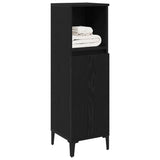 Bathroom Cabinet Black Oak 30 x 30 x 100 cm Engineered Wood - Side View