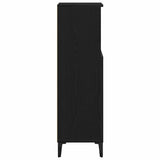 Bathroom Cabinet Black Oak 30 x 30 x 100 cm Engineered Wood - Close-Up Angle
