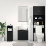 Bathroom Sink Cabinet Black Oak 58 x 33 x 60 cm Engineered Wood