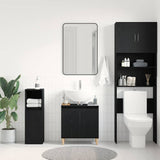 Sink cabinet Black oak 58 x 33 x 60 cm Engineered Wood - Top-Down View
