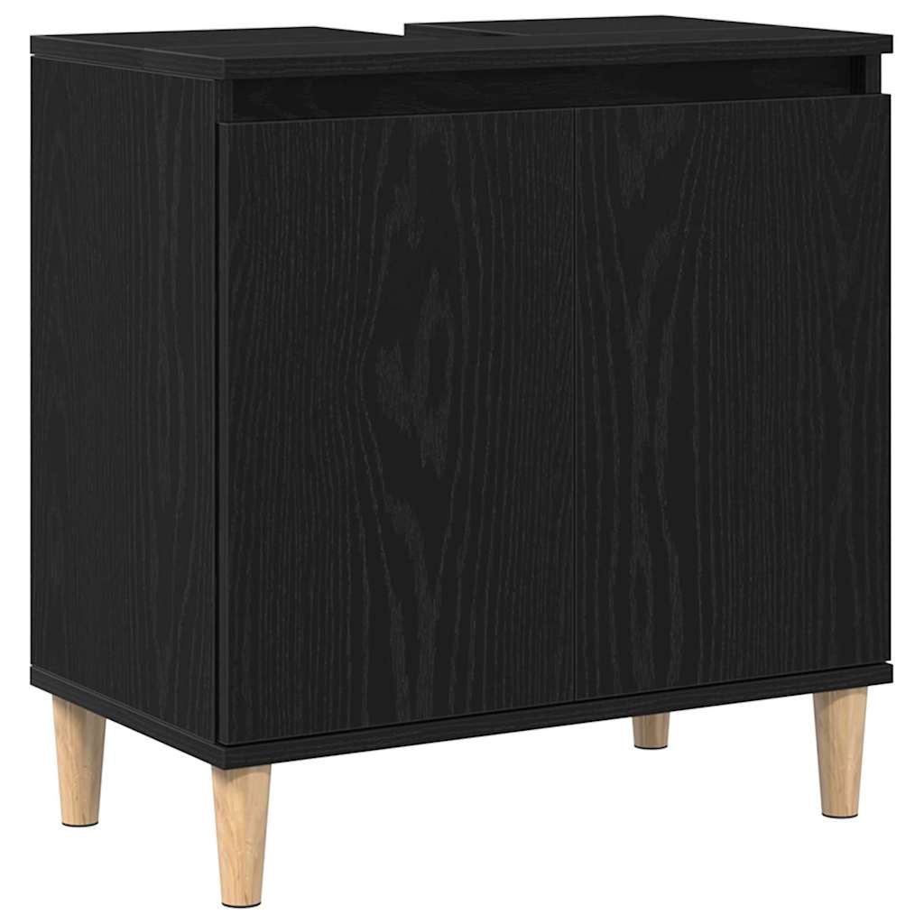 Bathroom Sink Cabinet Black Oak 58 x 33 x 60 cm Engineered Wood