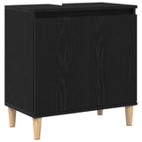 Sink cabinet Black oak 58 x 33 x 60 cm Engineered Wood - Front View