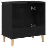 Sink cabinet Black oak 58 x 33 x 60 cm Engineered Wood - Rear View