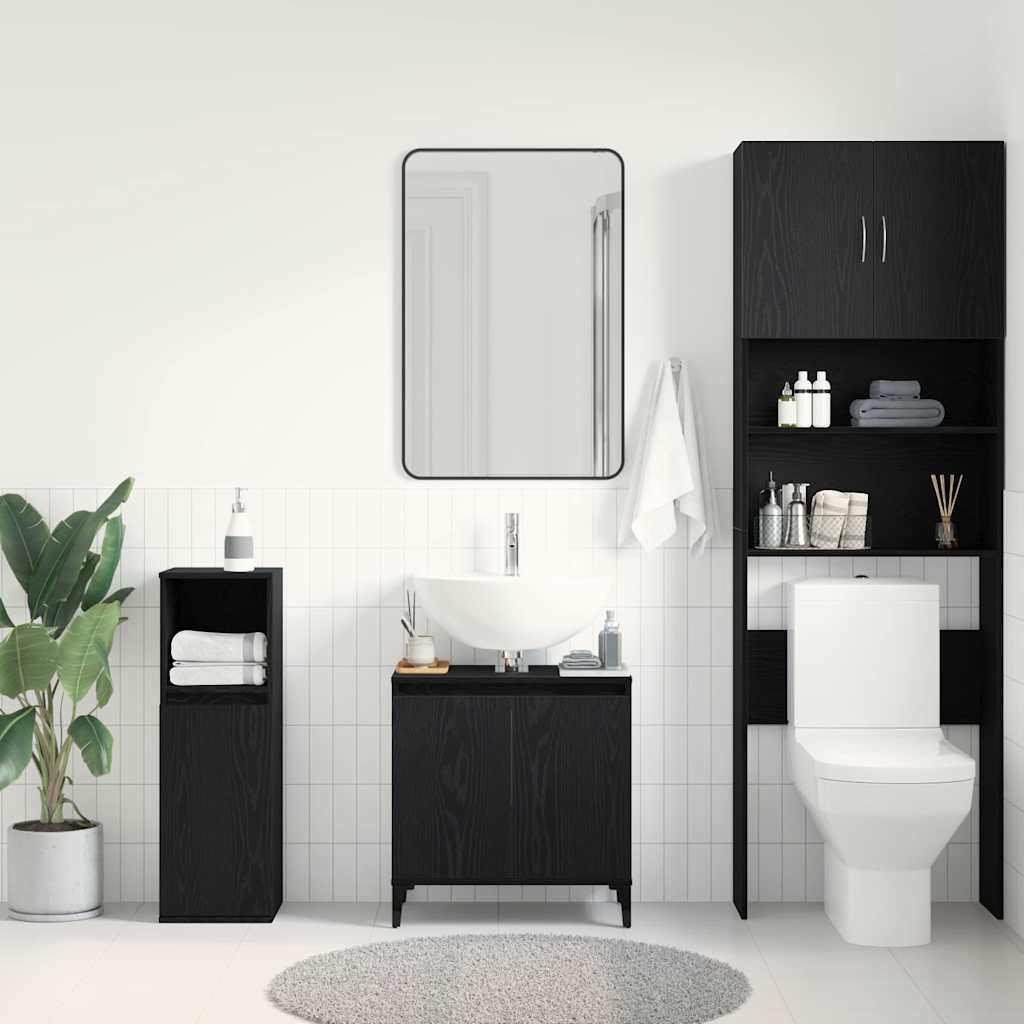 Sink cabinet Black oak 58 x 33 x 60 cm Engineered Wood
