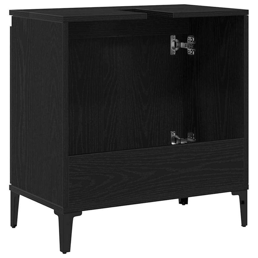 Bathroom Sink Cabinet Black Oak 58 x 33 x 60 cm Engineered Wood