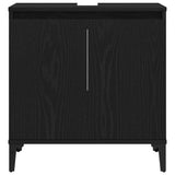 Sink cabinet Black oak 58 x 33 x 60 cm Engineered Wood - Close-Up Angle