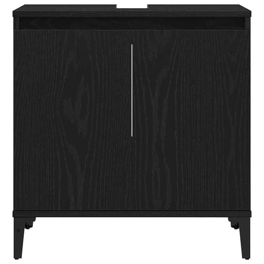Bathroom Sink Cabinet Black Oak 58 x 33 x 60 cm Engineered Wood