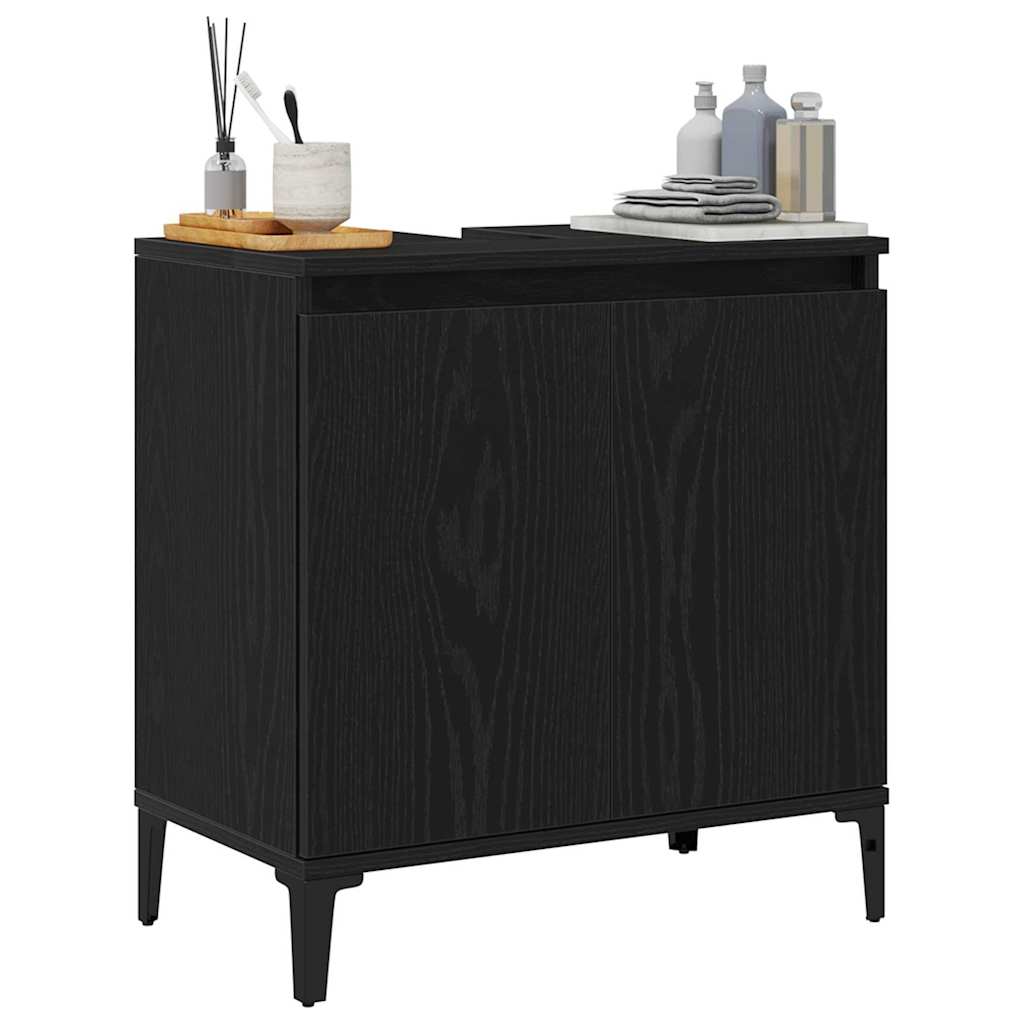 Sink cabinet Black oak 58 x 33 x 60 cm Engineered Wood