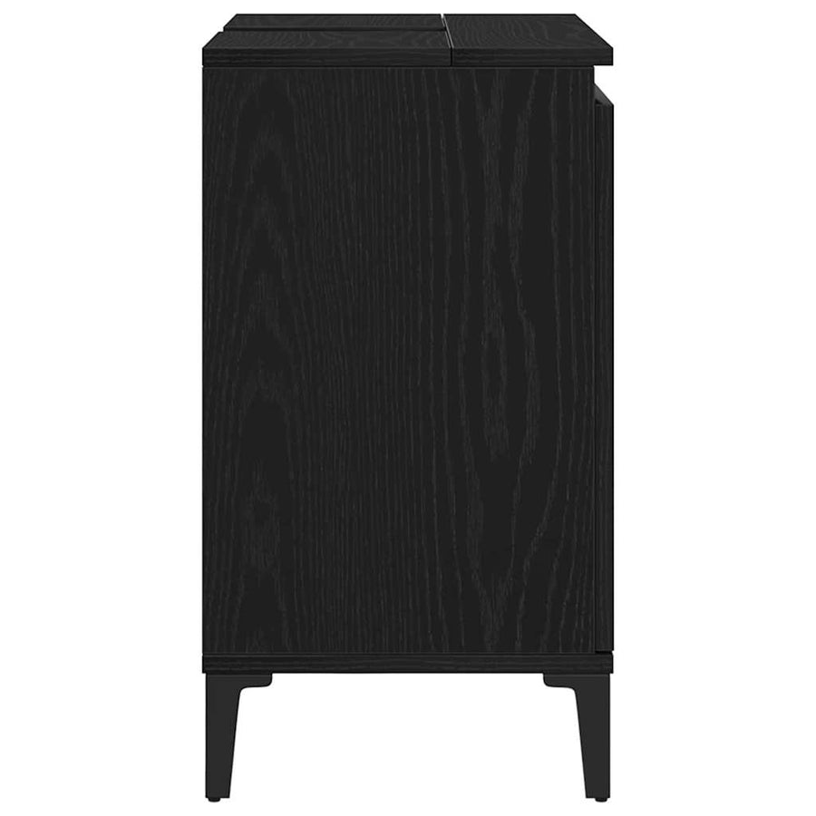 Bathroom Sink Cabinet Black Oak 58 x 33 x 60 cm Engineered Wood