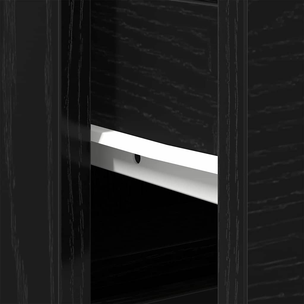 Bathroom Cabinet Black Oak 65 x 33 x 60 cm Engineered Wood