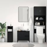 Bathroom Cabinet Black Oak 65 x 33 x 60 cm Engineered Wood - Top-Down View