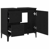Bathroom Cabinet Black Oak 65 x 33 x 60 cm Engineered Wood