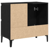 Bathroom Cabinet Black Oak 65 x 33 x 60 cm Engineered Wood - Rear View