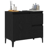 Bathroom Cabinet Black Oak 65 x 33 x 60 cm Engineered Wood - Side View