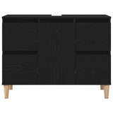 Bathroom Sink Cabinet Black Oak 80 x 33 x 60 cm Engineered Wood