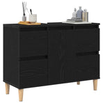 Bathroom Sink Cabinet Black Oak 80 x 33 x 60 cm Engineered Wood