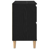 Sink cabinet Black oak 80 x 33 x 60 cm Engineered Wood - Low Angle