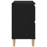 Bathroom Sink Cabinet Black Oak 80 x 33 x 60 cm Engineered Wood - Low Angle