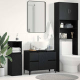 Sink cabinet Black oak 80 x 33 x 60 cm Engineered Wood