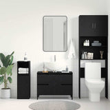 Sink cabinet Black oak 80 x 33 x 60 cm Engineered Wood - Top-Down View