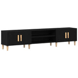 TV Cabinet Black Oak 180 x 31,5 x 40 cm Engineered Wood - Front View