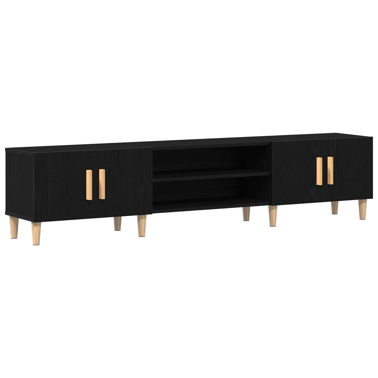 TV Cabinet Black Oak 180 x 31,5 x 40 cm Engineered Wood