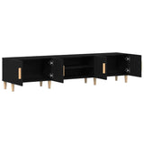 TV Cabinet Black Oak 180 x 31,5 x 40 cm Engineered Wood - 45-Degree Angle