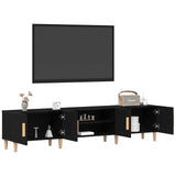 TV Cabinet Black Oak 180 x 31,5 x 40 cm Engineered Wood - Side View